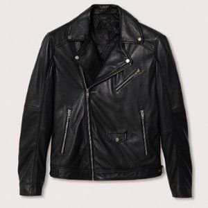 Mango Leather Biker  Jacket